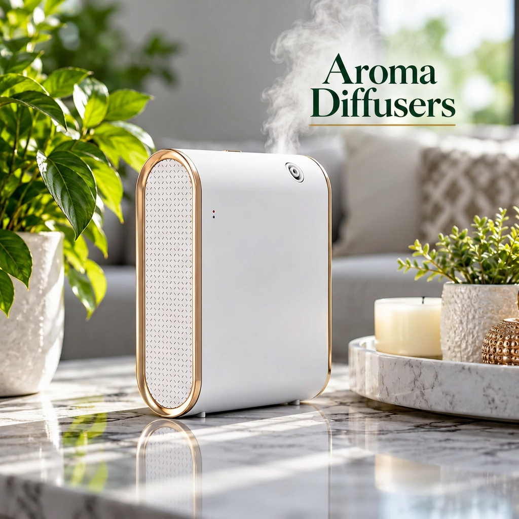 Aroma Diffusers card with neutral daylight