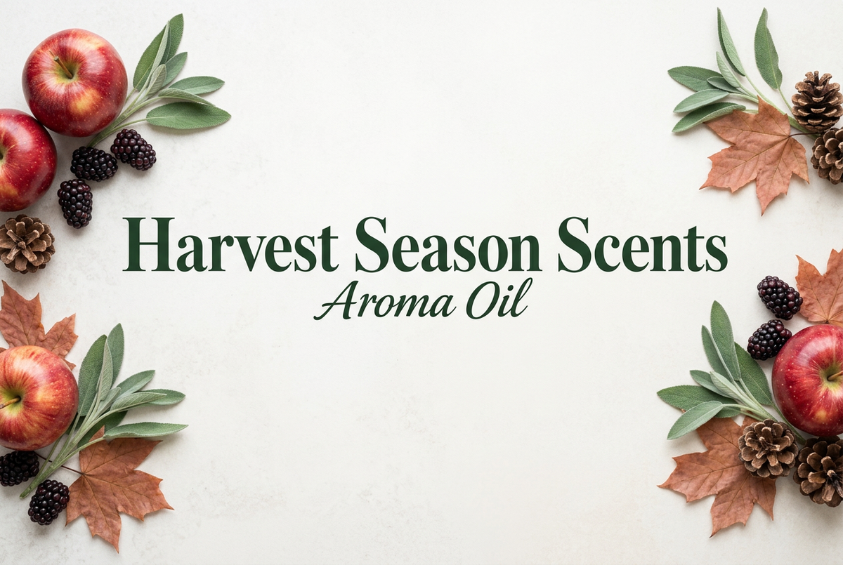 Harvest Season Scents banner in neutral daylight