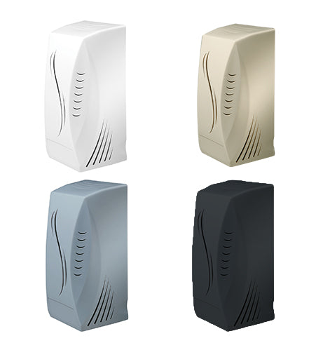 The ODYSSEY FAN AIR FRESHENER DISPENSER is designed to effectively eliminate unpleasant odors in commercial restrooms. It is constructed from solid, high-impact polymers.